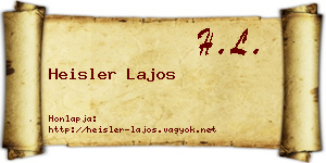Heisler Lajos névjegykártya